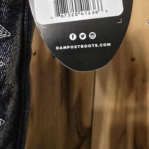 DAN POST Blue 9 M Denim Darlin Cowboy Boots Western Equestrian Horseback Riding - Picture 6 of 7